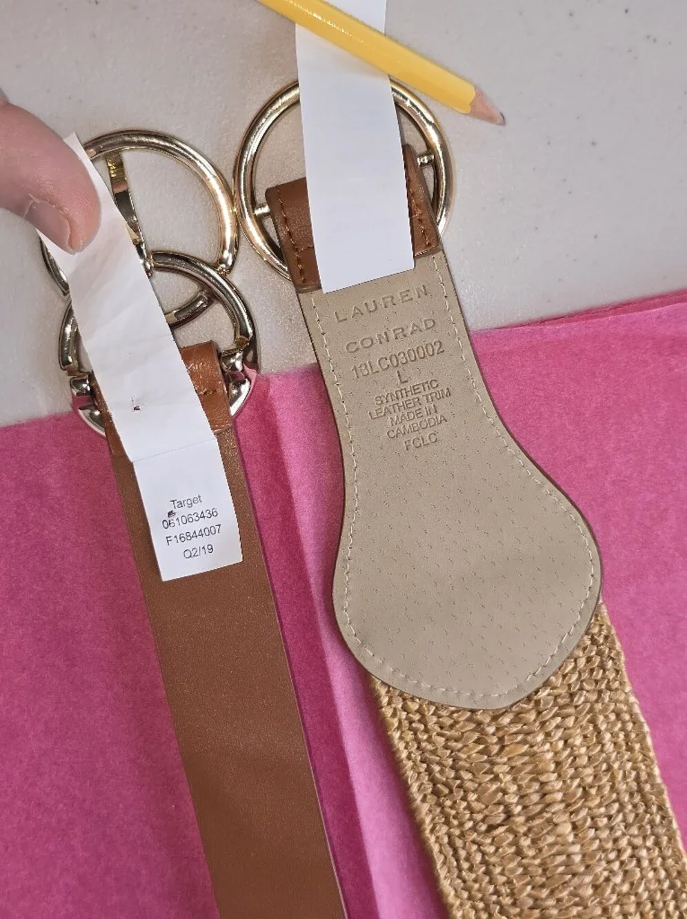 L.C Lauren Conrad and Target Brown Vegan Belts Size L NEW
